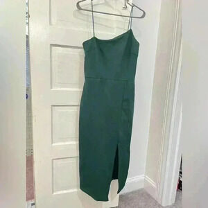 NWT dark green spaghetti strap bodycon dress size 12